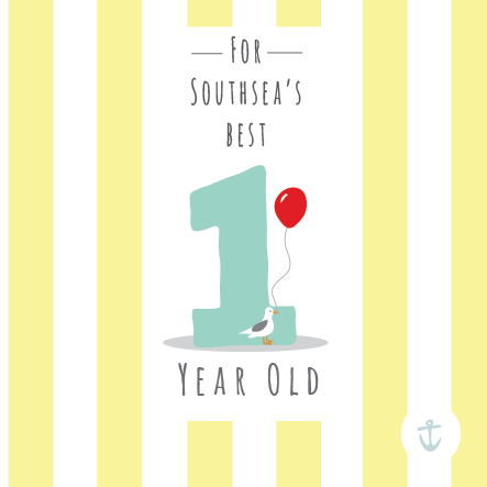 Kids Southsea's Best 1 Year Old Card