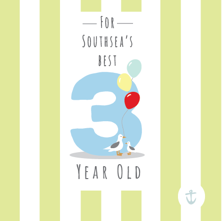 Kids Southsea's Best 3 Year Old Card