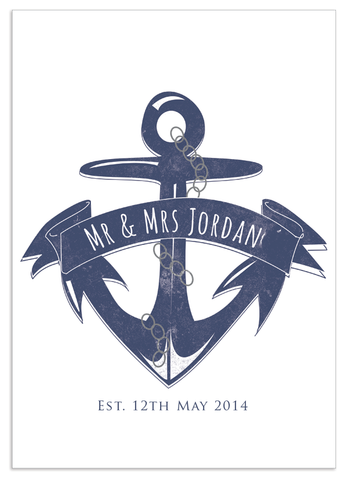 Personalised Anchor Wedding Print