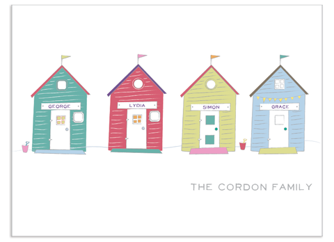 Four Personalised Beach Huts