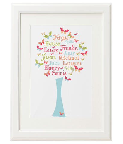 Personalised Family Tree 'Butterfly' Design