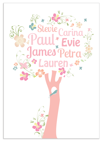 Personalised Family Tree 'Blossom' Design