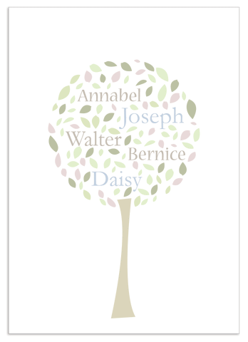 Personalised Family Tree 'Bay' Design