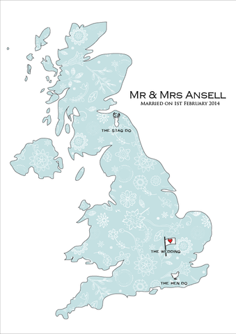 Personalised Wedding Map