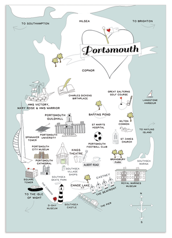 Map of Portsmouth Print
