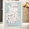 Personalised Map of Portsmouth in Duck Egg Blue