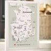 Personalised Map of Portsmouth in Duck Egg Blue